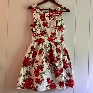 ModCloth Pennsylvania Polka Dress White/Red Floral